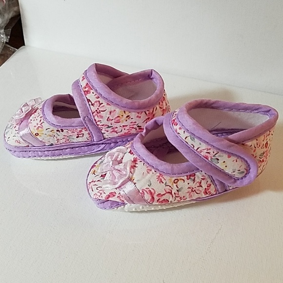 Floral Purple & Pink Shoes Size 12. 5" x 2 1/4" - Picture 2 of 4